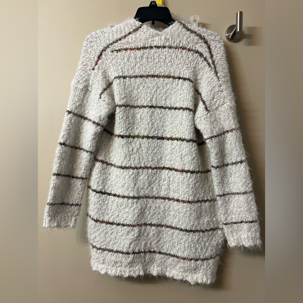 ALTAR'D STATE Mohair Eyelash Open Cardigan Sweater with Pockets Striped-Boho Med - Picture 2 of 4